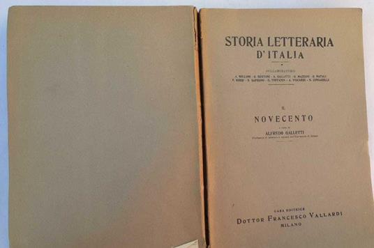 Il novecento - Alfredo Galletti - copertina