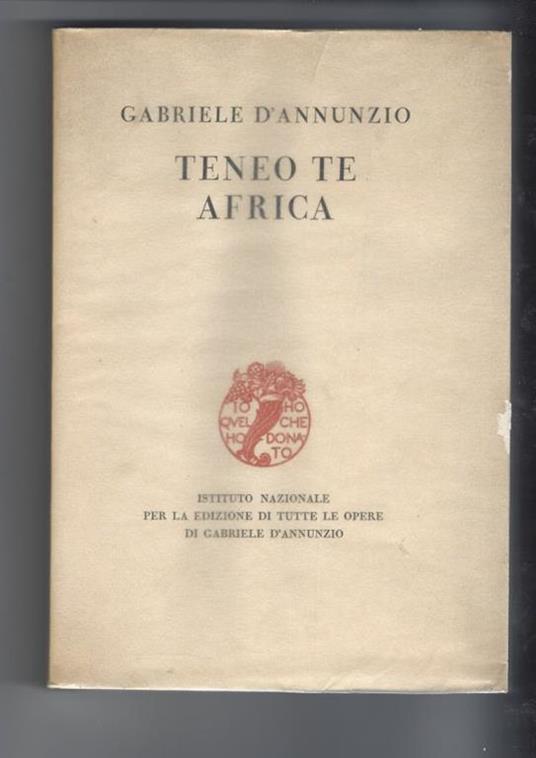 Teneo te Africa - Gabriele D'Annunzio - copertina