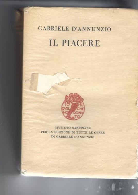 Il piacere - Gabriele D'Annunzio - copertina