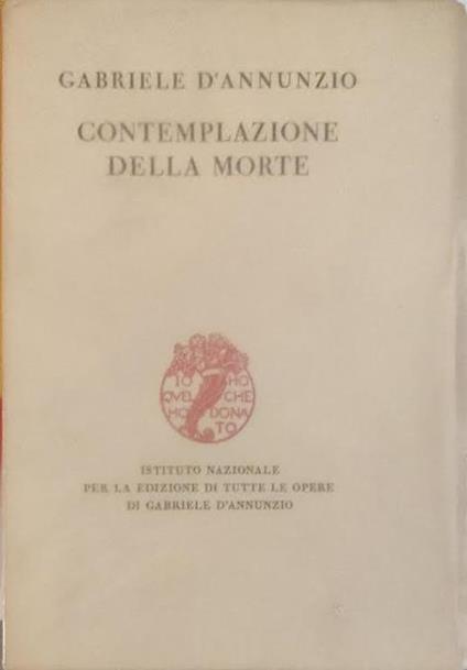 Contemlazione della morte - Gabriele D'Annunzio - copertina