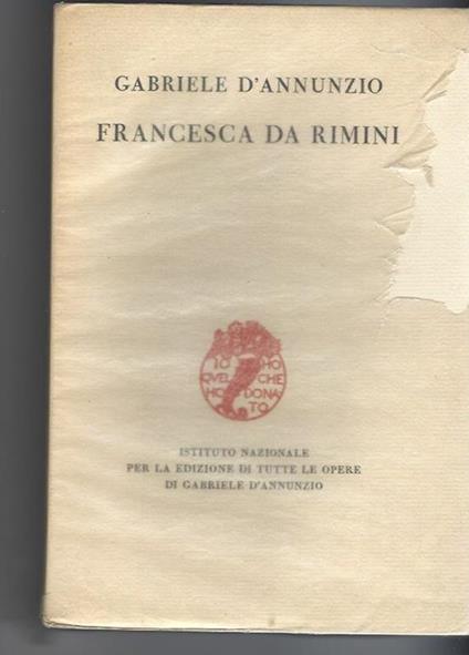Francesca da Rimini - Gabriele D'Annunzio - copertina