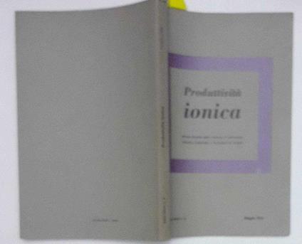 Produttivita' ionica - copertina