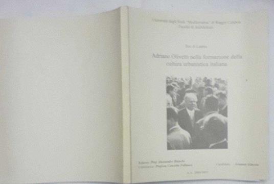 Adriano Olivetti nella formazione della cultura urbanistica italiana - copertina