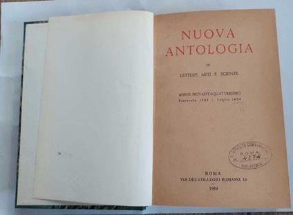 Nuova antologia di lettere, arti e scienze - copertina