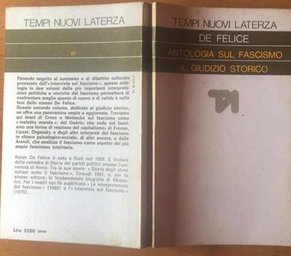 Antologia sul Fascismo - Renzo De Felice - copertina