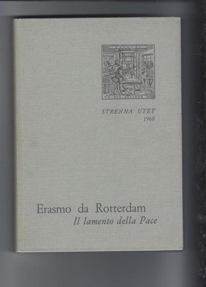 Illamento della Pace - Erasmo da Rotterdam - copertina
