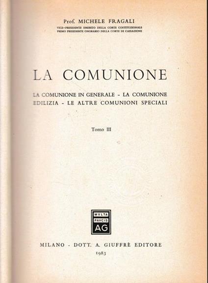 La comunione - Michele Fragali - copertina