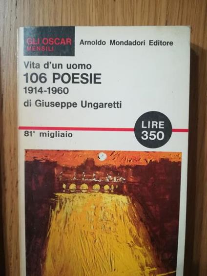 Vita d'uomo 106 poesie - G. Ungaretti - copertina