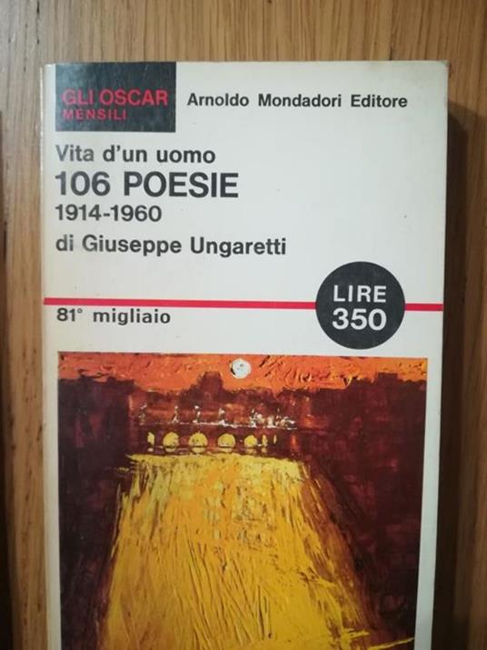 Vita d'uomo 106 poesie - G. Ungaretti - copertina