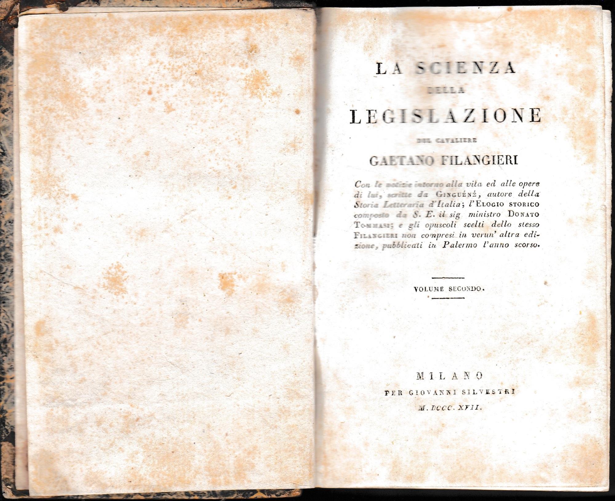 Scienza della legislazione, volume secondo