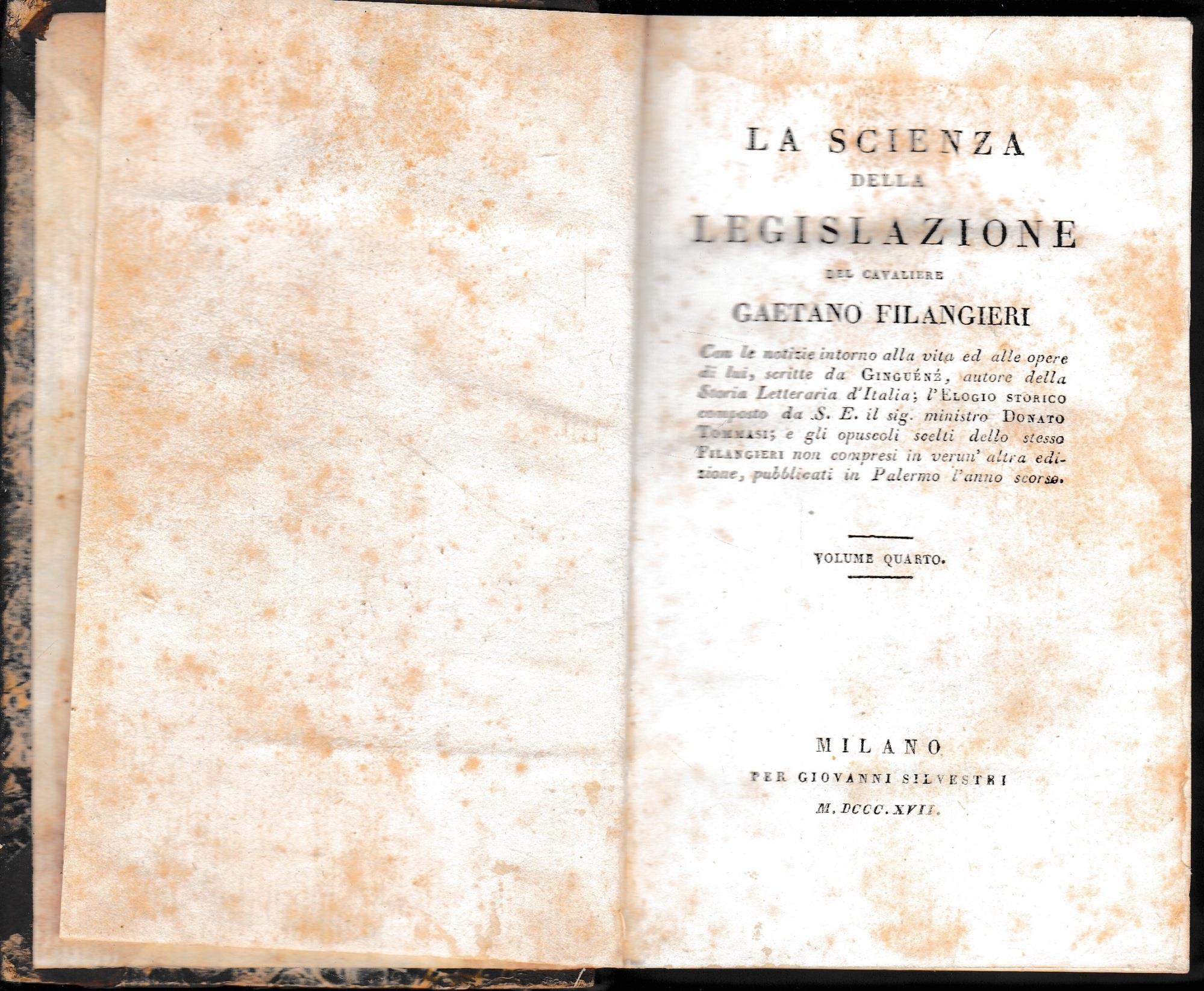 La scienza della legislazione, volume quarto