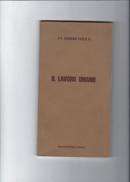 Il lavoro umano - copertina