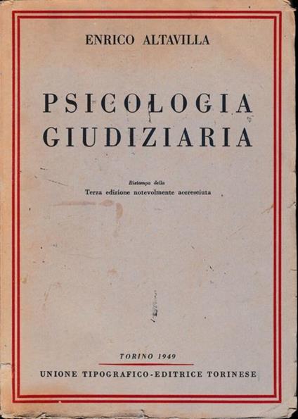 Psicologia giudiziaria - Enrico Altavilla - copertina