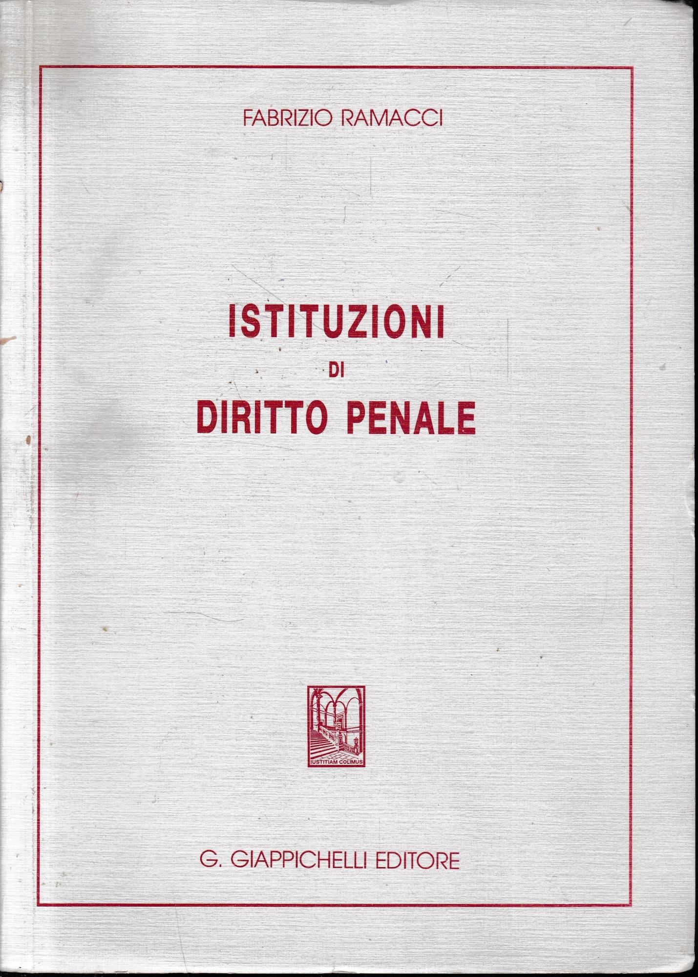 Istituzioni di Diritto Penale. Più libretto con nota di aggiornamento di n. 3 pagine