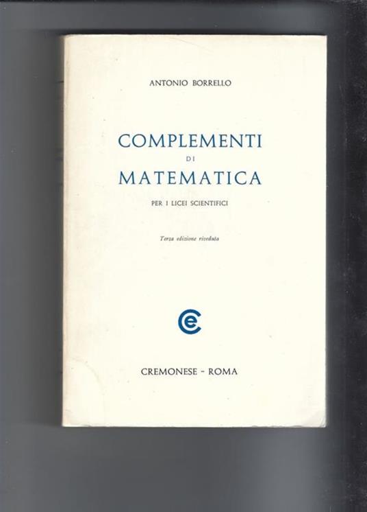 Complementi di matematica - Antonio Borriello - copertina