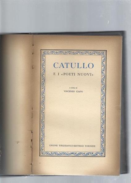 Catullo e i poeti nuovi - copertina