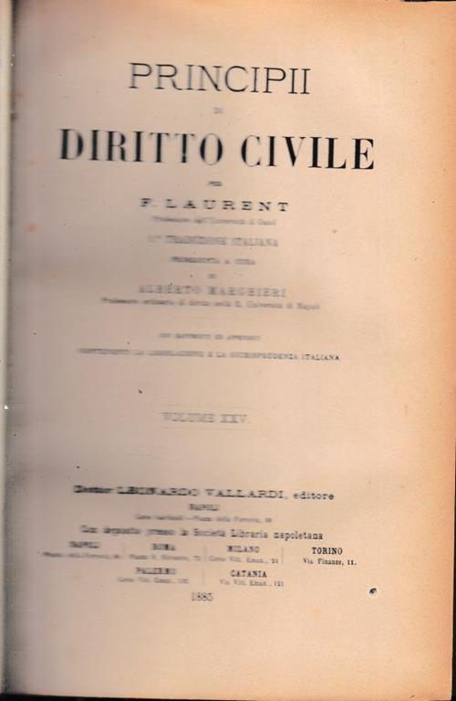 Principii di Diritto Civile, vol. 25 - F. Laurenti - copertina