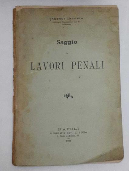Saggio di lavori penali - Antonio Landolfi - copertina