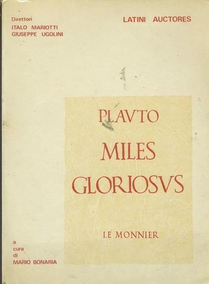 Miles gloriosus - T. Maccio Plauto - copertina