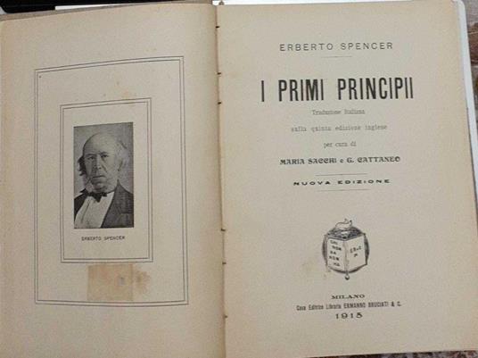 I primi principii - Herbert Spencer - copertina