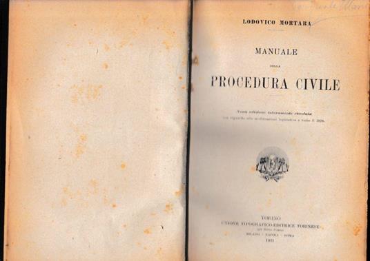 Manuale della procedura civile - Lodovico Mortara - copertina