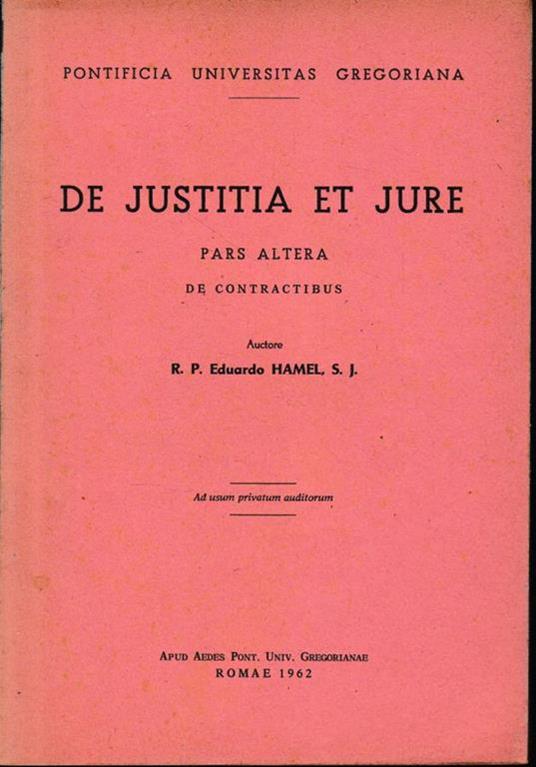 De Justitia Et Jure. De Contractibus - copertina