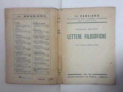 Lettere filosofiche. Estratti presentati da Franco Amerio - Pasquale Galluppi - copertina