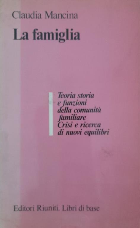 La famiglia - Claudia Mancina - copertina