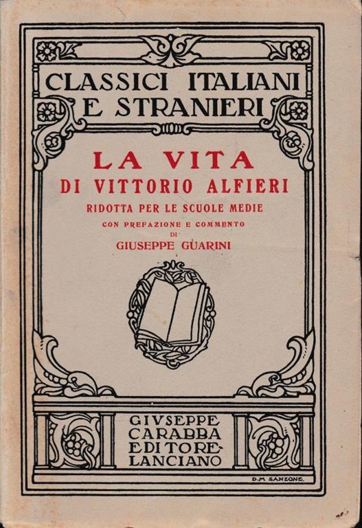 La vita di Vittorio Alfieri - Giuseppe Guarini - copertina