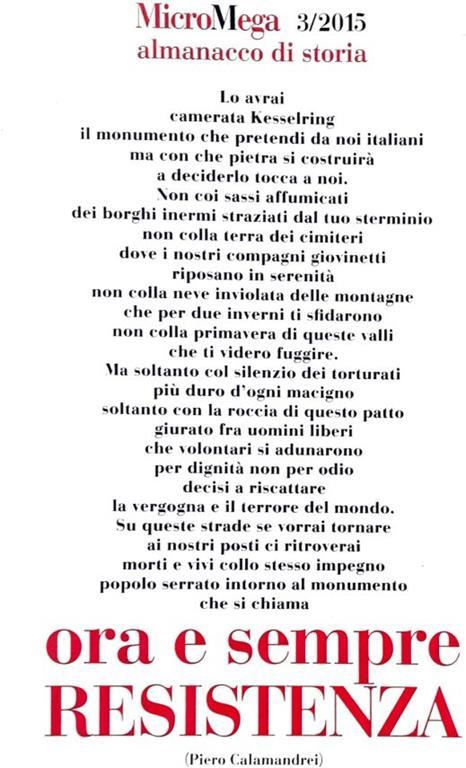 Almanacco di storia (3/2015) ora e sempre resistenza - copertina