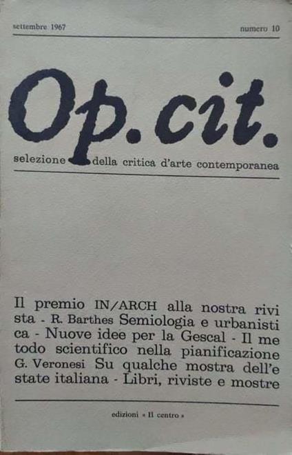 Op. cit. Selezione della critica d'arte contemporanea - copertina
