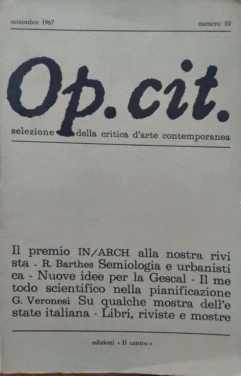 Op. cit. Selezione della critica d'arte contemporanea - copertina