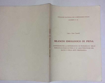 Bilancio idrologico di piena - copertina