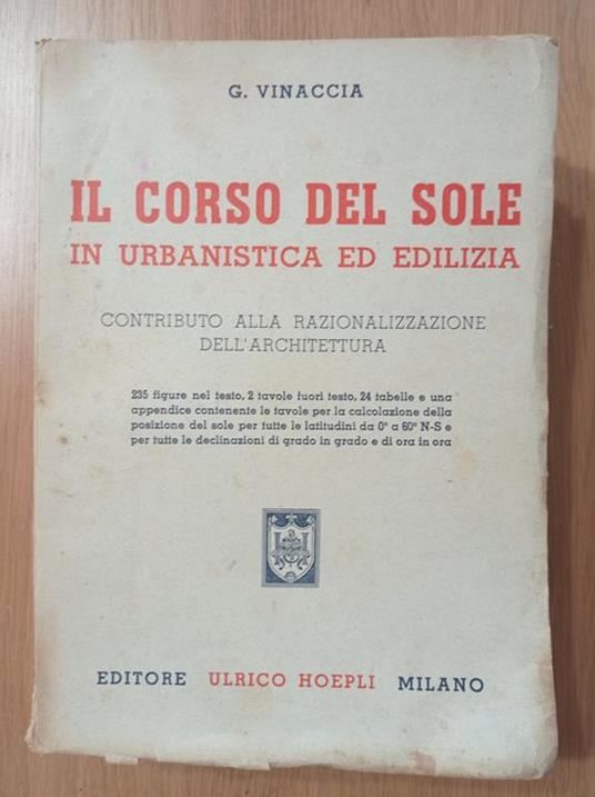 Il corso del Sole in urbanistica ed edilizia - A. Vinaccia - copertina
