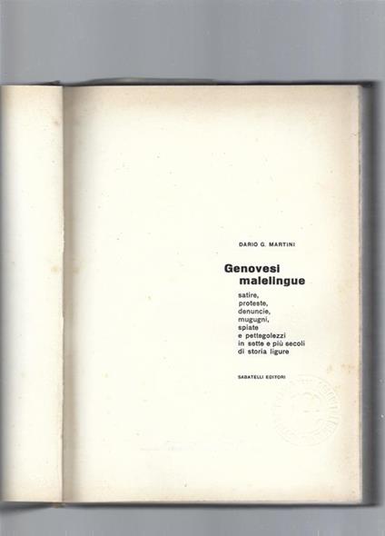 Genovesi malelingue - Dario G. Martini - copertina
