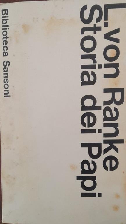 Storia dei papi - Leopold von Ranke - copertina