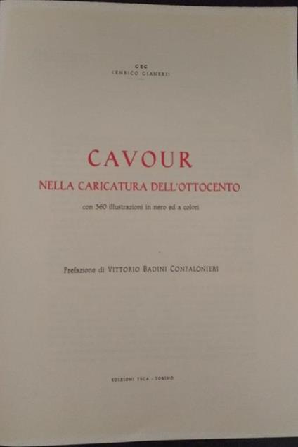 Cavour nella caricatura dell'Ottocento - Enrico Gianeri - copertina