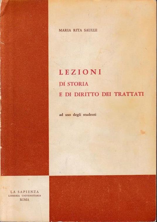 Lezioni di storia e di diritto dei trattati - copertina