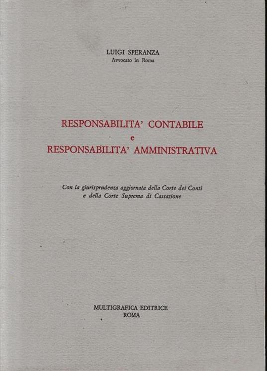 Responsabilità contabile e responsabilità amministrativa - copertina