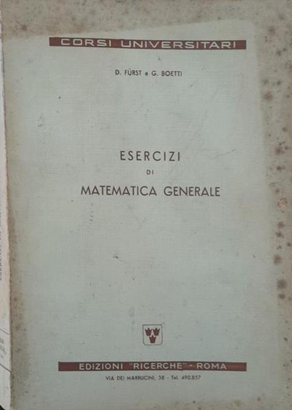 Esercizi di matematica generale - copertina