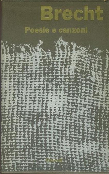 Poesie e canzoni - Bertolt Brecht - copertina
