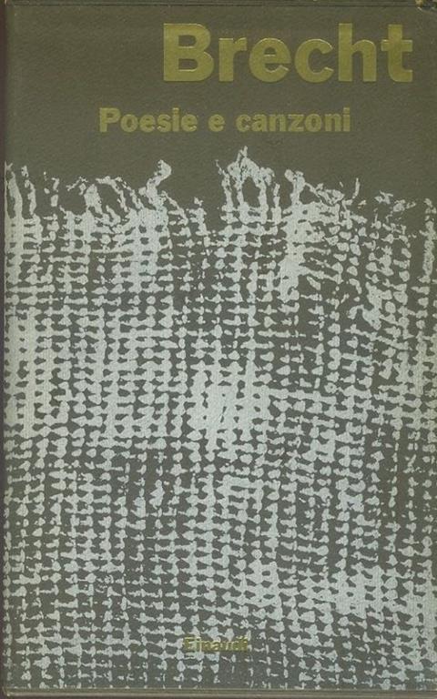 Poesie e canzoni - Bertolt Brecht - copertina