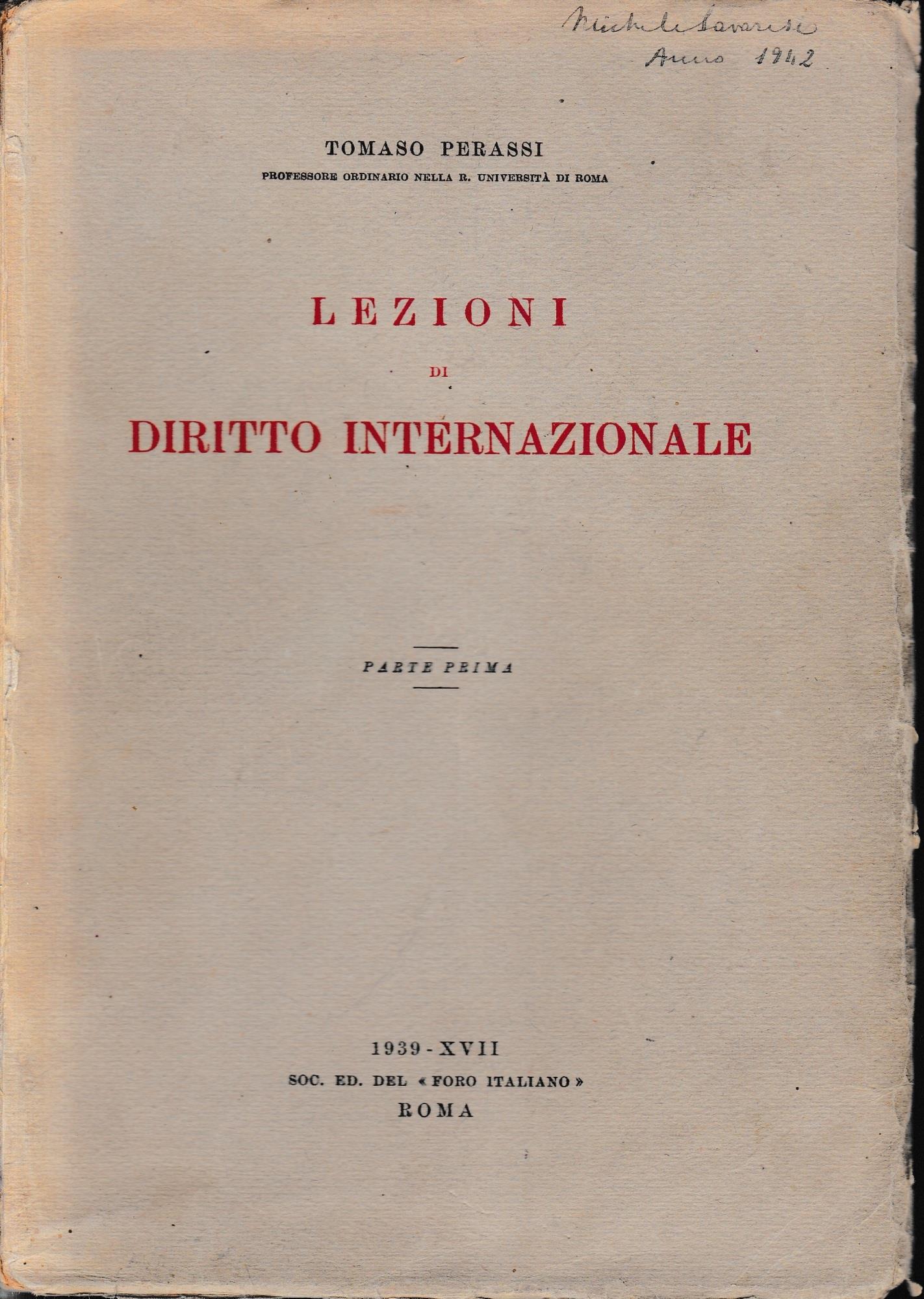 Lezioni di Diritto Internazionale. Parte prima