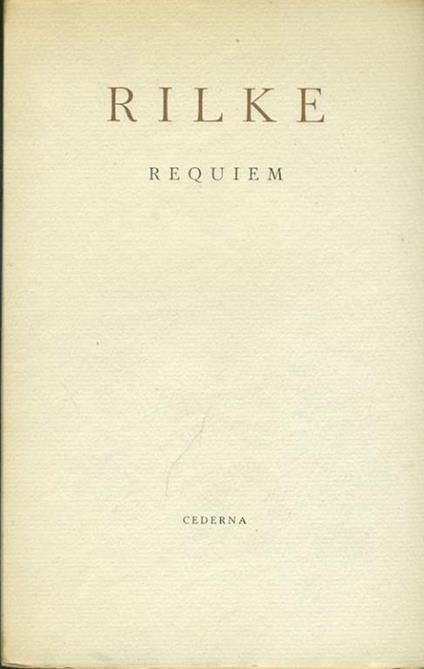 Requiem - Rainer Maria Rilke - copertina
