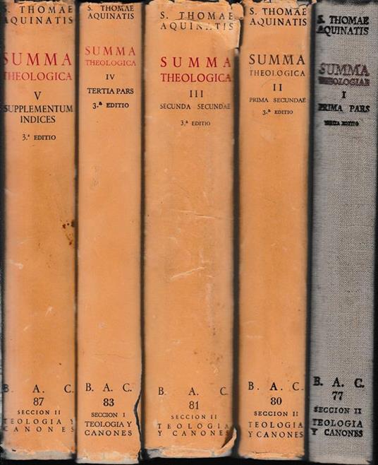 Summa Theologica, 5 volumi. Testo interamente in Latino - Tommaso d'Aquino (san) - copertina