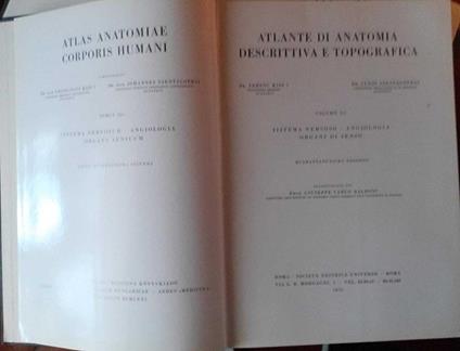 Atlante di Anatomia descrittiva e topografica. Sistema nervoso-Angiologia-Organi di senso Volume III - copertina