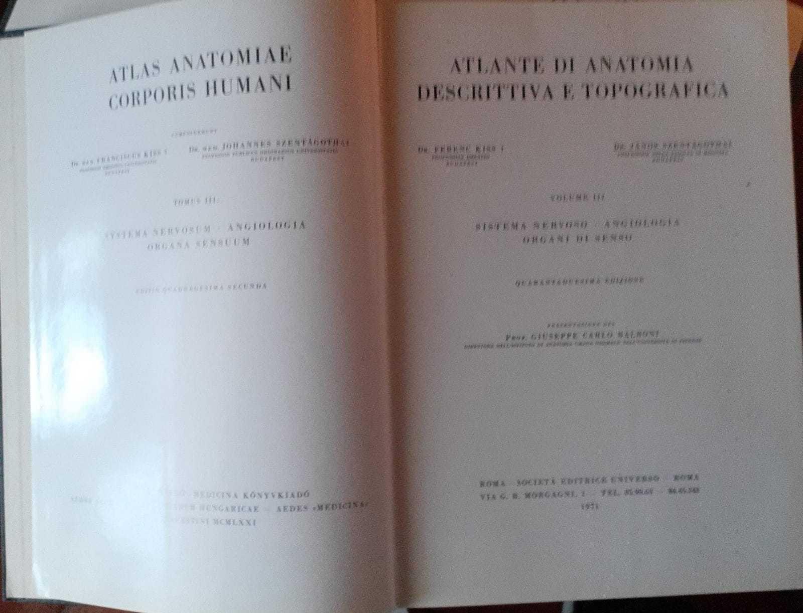 Atlante di Anatomia descrittiva e topografica. Sistema nervoso-Angiologia-Organi di senso Volume III