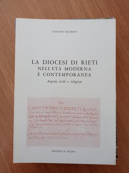 La Diocesi di Rieti nell'età moderna e contemporanea Aspetti civili e religiosi - Giovanni Maconi - copertina