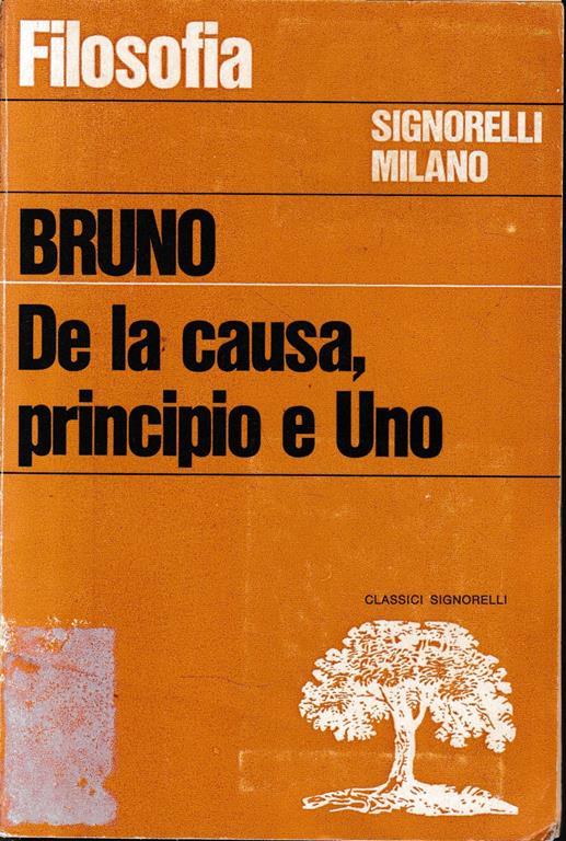 De la causa, principio e Uno - Bruno Giordano - copertina