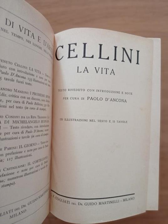 Cellini la vita - Paolo D'Ancona - copertina